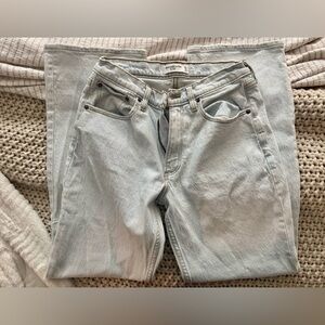 Abercrombie & Fitch The Baggy Mid Rise Light Blue Denim Jeans, 4R